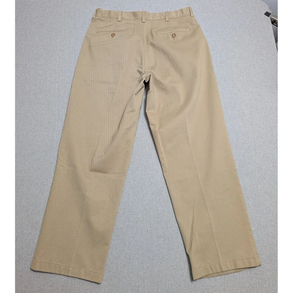 L.L.Bean Pants Men's Khaki 34x29 Chino Comfort Waist 100% Cotton Office Heavy